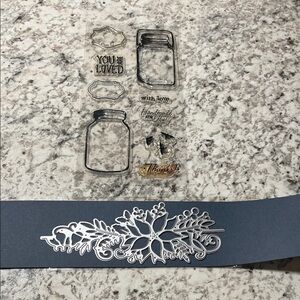 Floral Metal Cutting Die and Clear Stamps Set